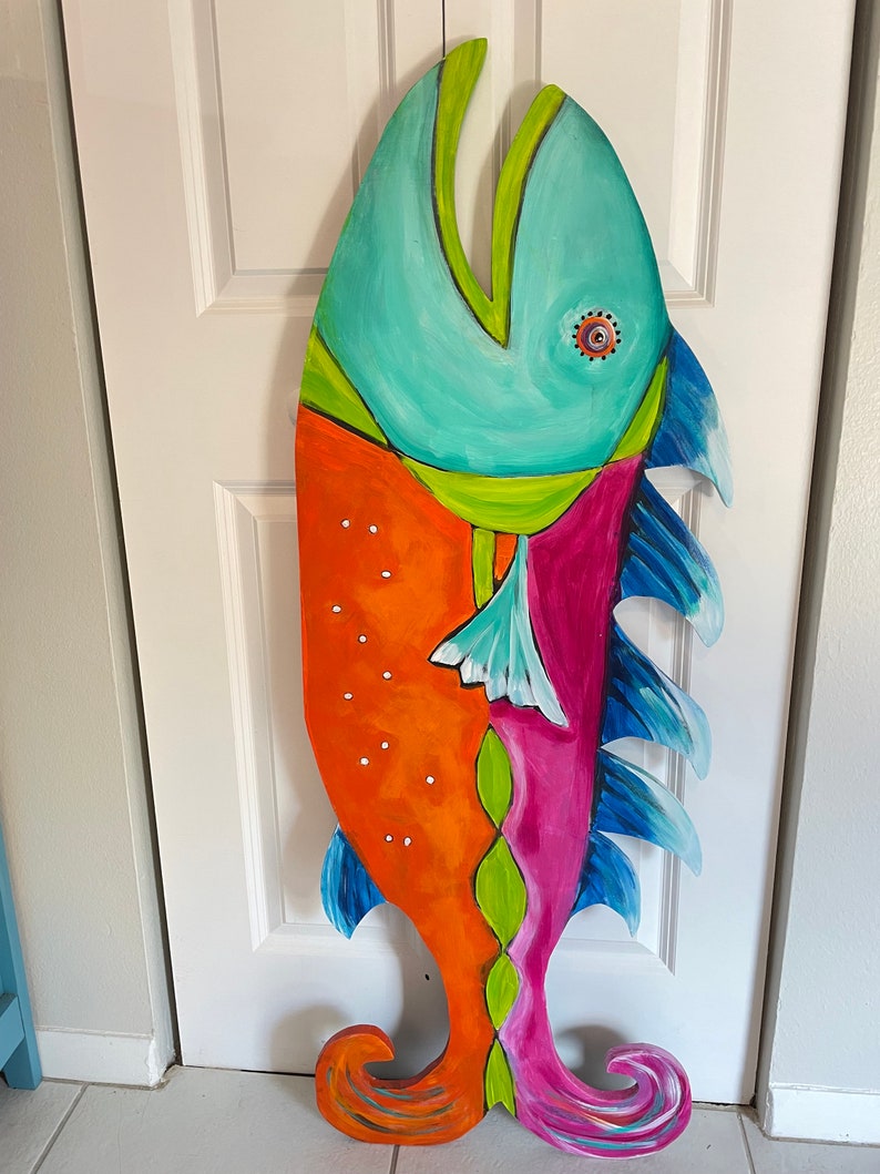 Fish Wall Hanging is a Perfect Gift for Fisherman. Wooden Etsy