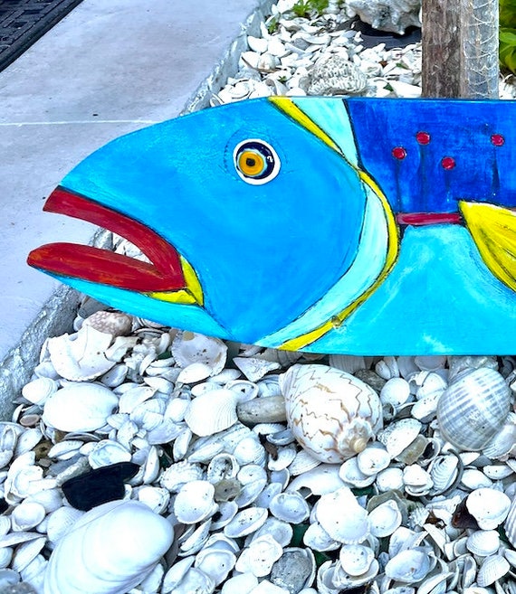 Wooden Fish, Painted Wooden Fish, Fish Wall Hanging, Wood Fish, Painted  Fish, Fish Art, Fish Gift, Island Art, Coastal Decor,color 