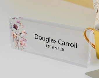 Plaque signalétique de bureau personnalisée, Plaque acrylique personnalisée, Décoration de bureau, Cadeaux pour enseignant, Plaque signalétique nouveau bureau de travail