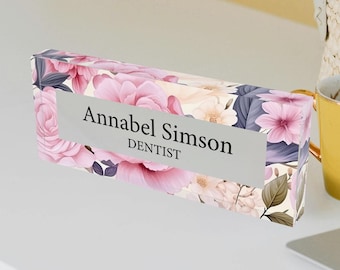 Custom Office Decor, Desk Name Plate Personalized, Personalized Gifts, Acrylic Name Plate, Gifts for Coworker, Christmas Gift for Boss