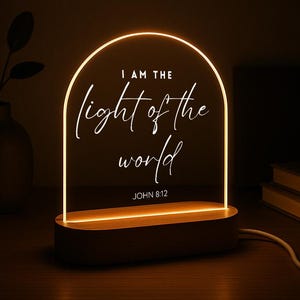 Bible Verse Round Custom Light - Bible LED Night Light - Favorite Verse - Fall Decor - New Home Gift - Christmas Gift Christian