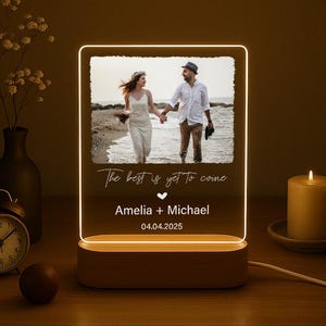 Peronalized Photo Night Light, Photo Collage LED Light, Custom Photo Lamp, Anniversary Gift for couple, Birthday Gift For Firends Couple
