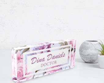 Desk Plaque, Acrylic Name Plate for Desk, Teacher Name Plate, Personalized Name Sign Acrylic Plaque, Teacher Gifts, Custom Desk Name Plaque