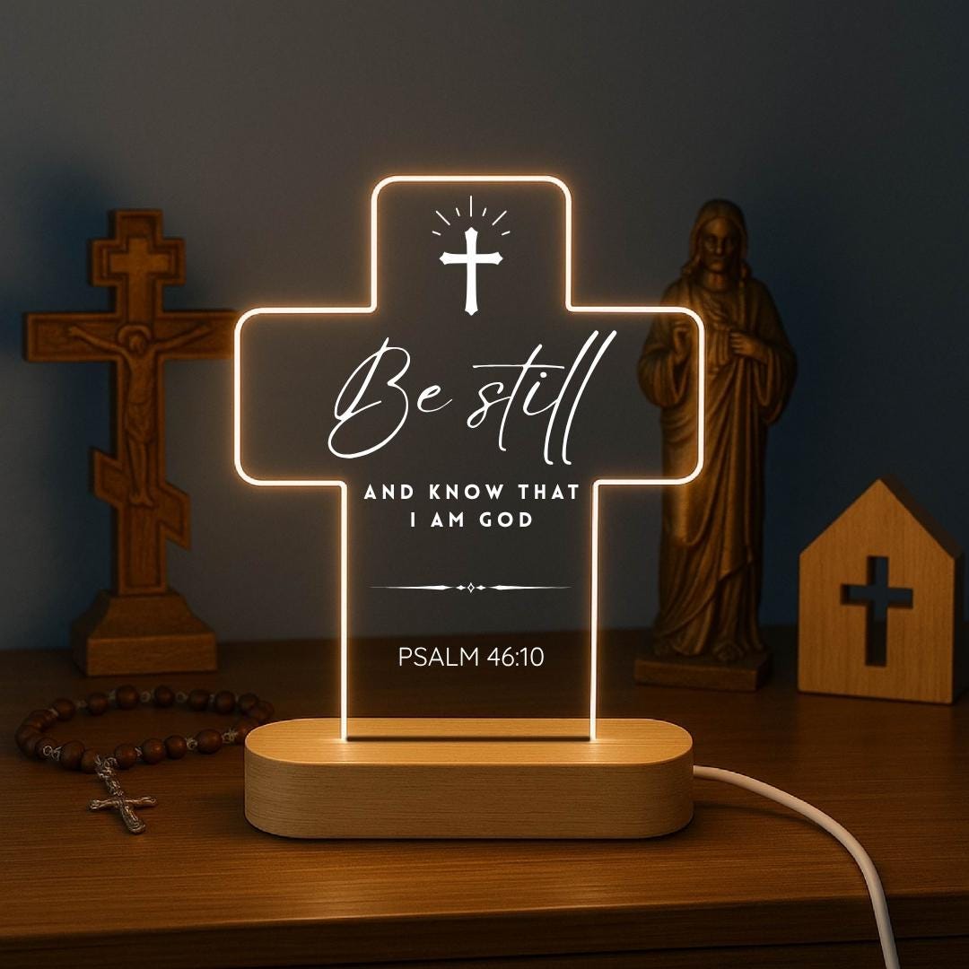 Personalized Christian LED Light for Church & Pastor Gift - Bible Verse Home Decor