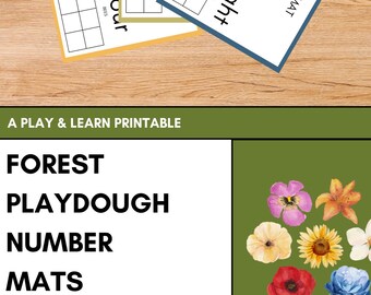 Forest Playdough Number Mats | Nature & Math Learning Activity | Montessori Playdough Worksheets | Woodland Theme