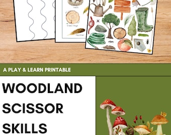 Woodland Scissor Skills Worksheets | Cutting Practice for Kids | Fine Motor Skill Activity | Learn About Woodland