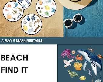 Beach Find-It | Look & Find Beach Activity for Kids | Summer Themed Worksheets | Preschool Match Game