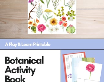 Botanical Activity Book | Plant Learning Worksheets for Kids | Number & Alphabet Tracing Worksheets | Learn Plants