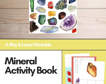 Mineral Activity Book | Educational Science Pages | Number & Alphabet Tracing Worksheets | Chemistry Activity