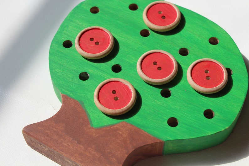 Lacing Friends Montessori Waldorf inspired Fine Motor Skills Toy The Apple Doesn/'t Fall Far From the Lacing Tree