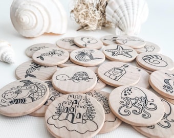 Mermaid Magic Matching Game for Kids | Children's Memory Game | Montessori Educational Toy | Wood Puzzle | Make a Match