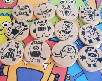Monster Matching Game for Kids | Children's Memory Game | Montessori Educational Toy | Wood Puzzle | Make a Match