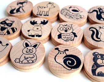 Forest Friends Matching Game for Kids | Animals Memory Game | Montessori Educational Toy | Wood Puzzle | Toddler Make a Match