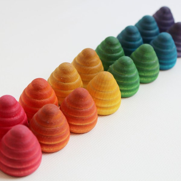 Zählen Bienenstock Spielzeug - Geschlecht neutrale pädagogische Spielzeug, Montessori inspiriert, Waldorf inspiriert, alle natürlichen Tinte, nicht giftige Farbe