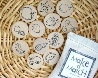 Fruit Matching Game for Kids | Fruits Memory Game | Montessori Educational Toy | Wood Puzzle | Make a Match