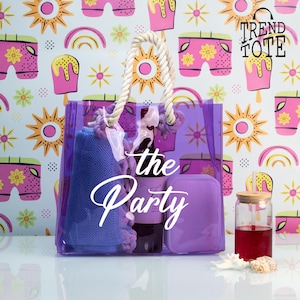 Personalized Clear Tote Bag, Custom Bridesmaid Totes, Custom Neon Transparent Tote Bag Bridesmaid Proposal Clear Tote, Custom Clear Bag
