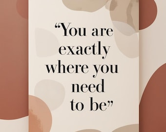 Bedroom Wall Art Quote | Boho Minimalist Self-Care Print | Neutral Modern Home Decor | Digital Download