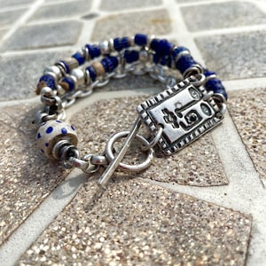 Artisan Jewelry  -  Rustic Bracelet  -  Boho Bracelet  -  SimpleeSilver  -  African Trade Bead Jewelry  -  Fine Silver Jewelry