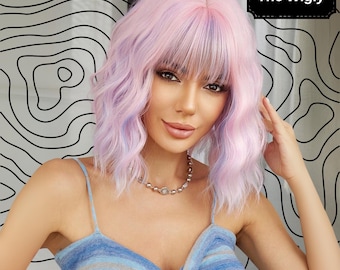 Pink Butterfly Haircut Wig, Long Curly Ombre (26 Inches) - Etsy display picture 2