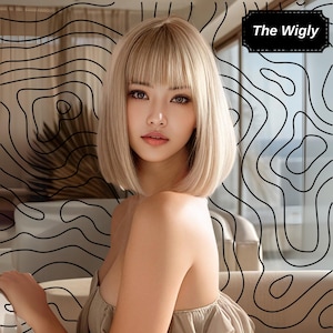 12 Inch Short Bob Straight Blonde Hair, Blonde Short Wig, Blonde Wig, Short Bob Wig, Straight Blonde Wig, Synthetic Heat-Resistant Wig