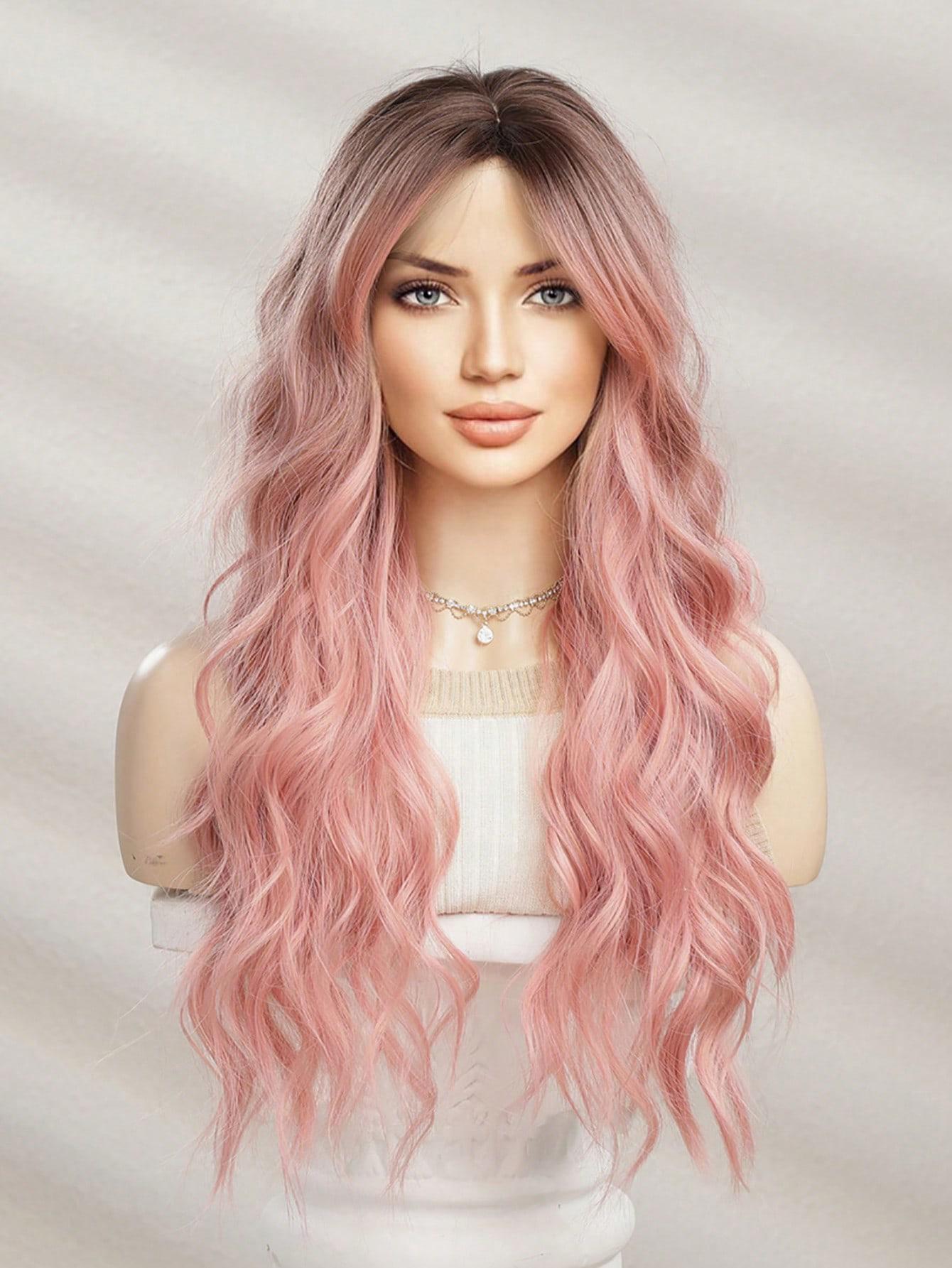 ✨NWT 26 Inch Butterfly Haircut Synthetic Wig ombré pink 26 Inch Butterfly Haircut Synthetic Wig, Pink Long Curly  main image 4
