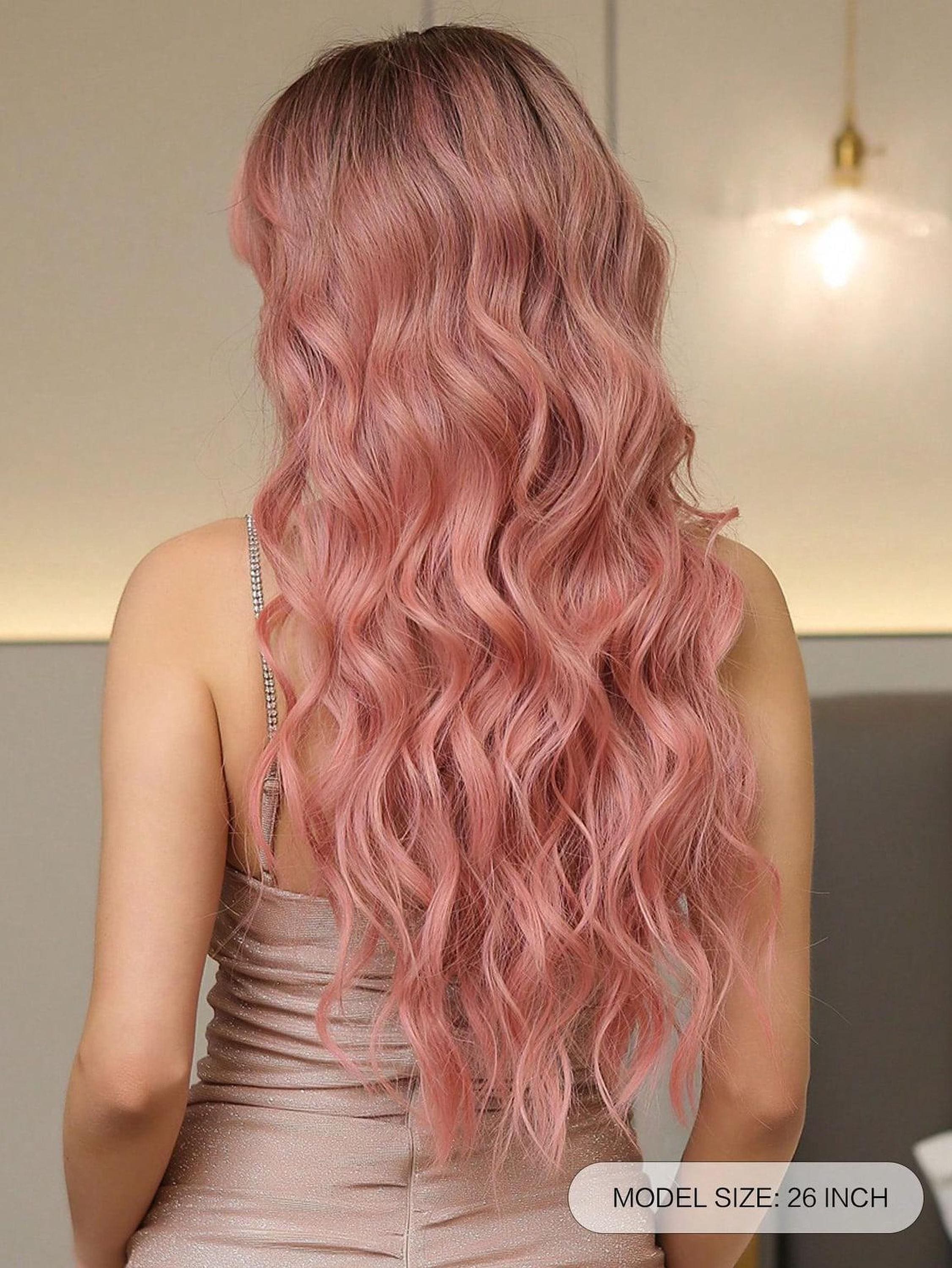 ✨NWT 26 Inch Butterfly Haircut Synthetic Wig ombré pink Pink Butterfly Haircut Wig, Long Curly Ombre (26 Inches) - Etsy main image 4