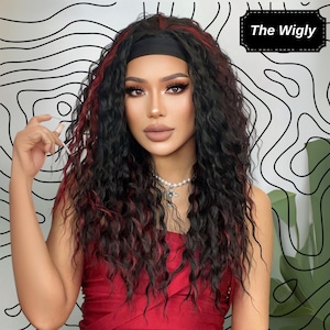 26 Inch Black Long Curly Wig, Black Wig, Synthetic Wig, Curly Wig, Cosplay Wig, Wig With Hairband Synthetic Long Curly Wig, Wig For Woman