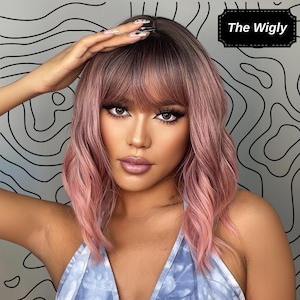 Pink Butterfly Haircut Wig, Long Curly Ombre (26 Inches) - Etsy display picture 2