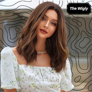 16 Inch Brown Short Bob Wigs, Short Curly Wigs, Brown Wig, Woman Brown Hair, Women Synthetic Wigs, Heat Resistant Wig, Cosplay Wig, Wigs