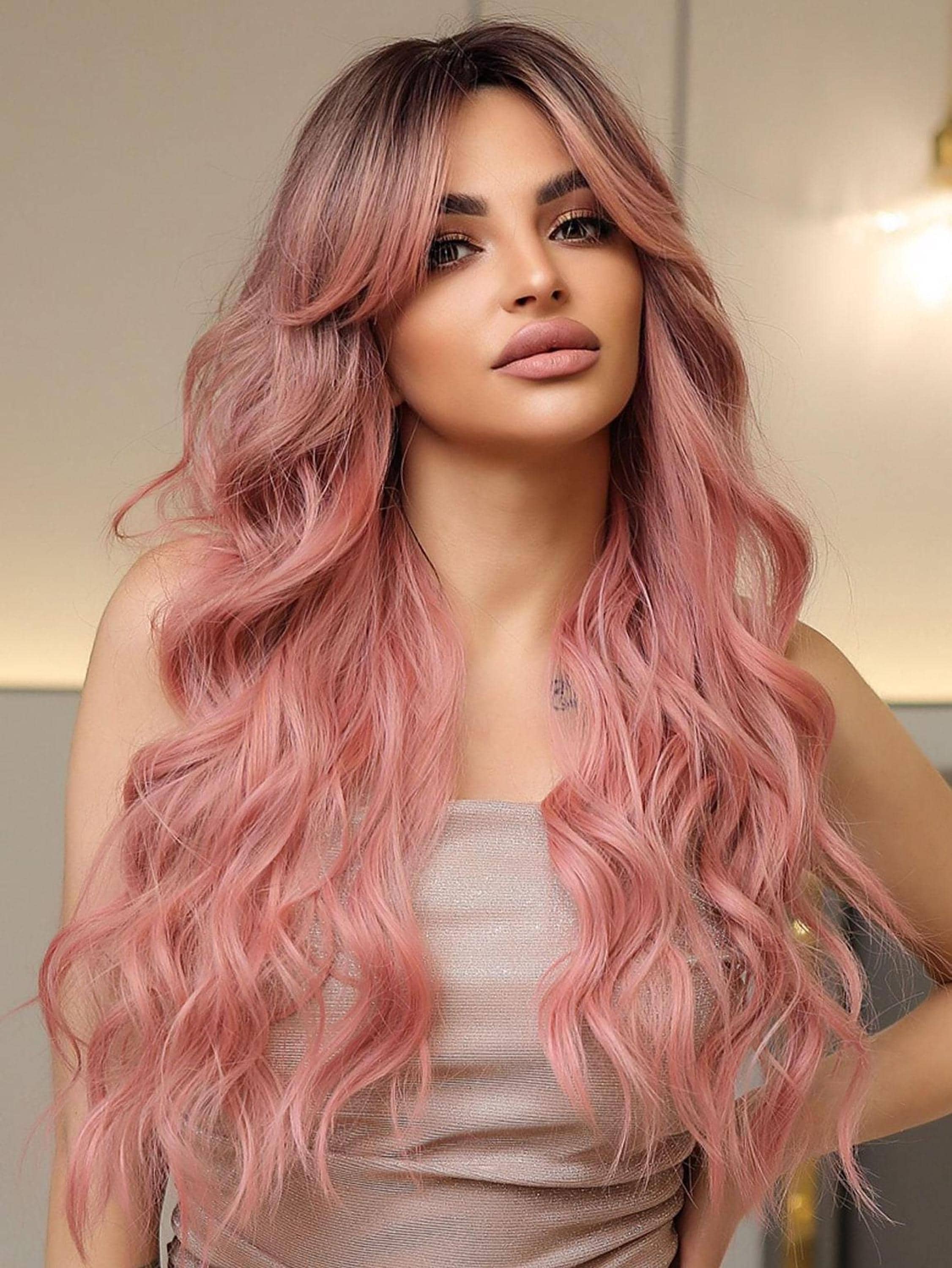 Pink Butterfly Haircut Wig, Long Curly Ombre (26 Inches) - Etsy display picture 1