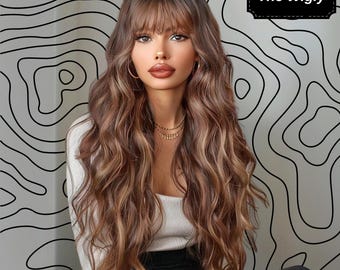 Brown Wavy Wig: 30 Inch Long Hair - Heat Resistant Synthetic