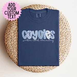 Comfort Colors Custom Back to School Shirt, Personalized Youth Name Tee, Faux Patchwork Letter Kids Shirt, First Day Outfit, Girls T-Shirt