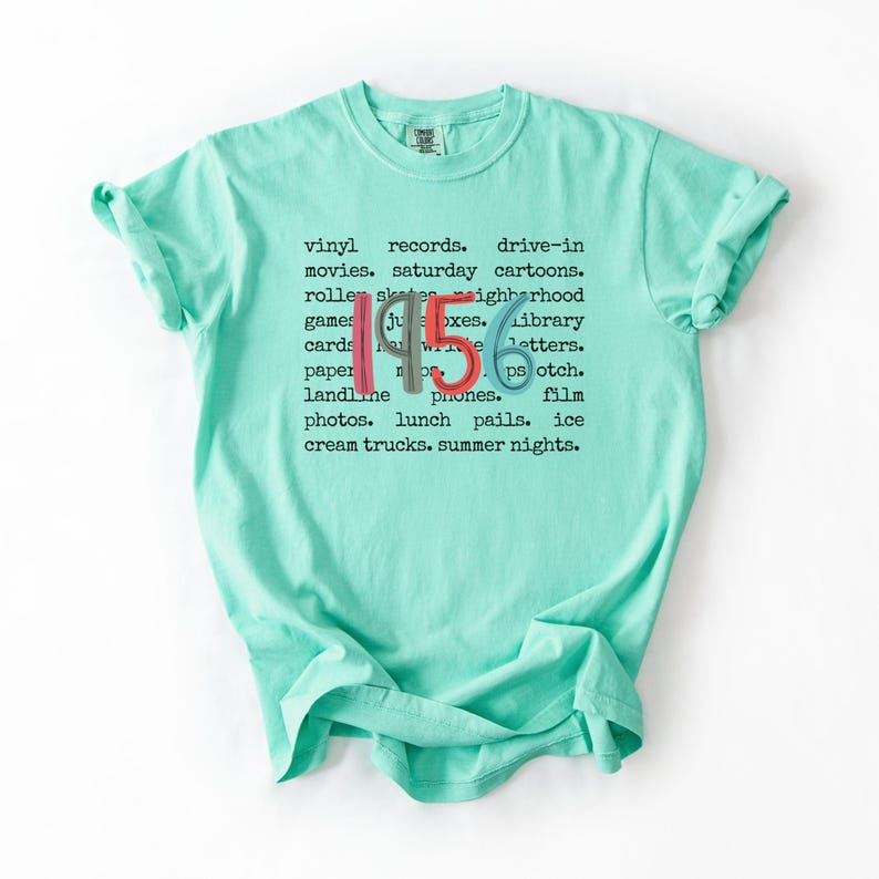 70th Birthday T Shirt, 1956 Comfort Colors Shirt, 70th Birthday Gifts For Women, 1956 Birthday Tee, Nostalgia Shirt Island Reef