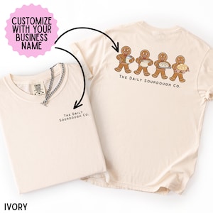 Custom Bakery Shirt, Christmas Gingerbread Bakery Tee, Small Business Logo Tee, Baker Uniform, Bread Shop Staff Shirt, Custom Bakery Merch
