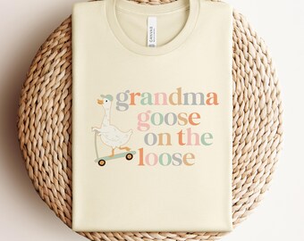 Camiseta divertida de ganso para la abuela, camiseta para la abuela, regalo divertido de ganso para la abuela, anuncio de embarazo para la nueva abuela, camiseta de cumpleaños con temática de ganso