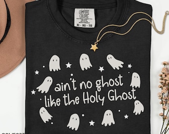 Camiseta cristiana de Halloween, camiseta del Espíritu Santo, camiseta del fantasma de Jesús, no hay fantasma como el Espíritu Santo, camiseta de otoño de Comfort Colors