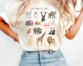 Pre-K Teacher Shirt, Preschool Teacher Shirt, Zoo Animal Teacher Tee, Safari Teacher Tee, Back to School Teacher Shirt, Comfort Colors Gift