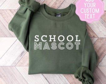 Custom Mascot Sweatshirt, Personalized School Spirit Crewneck, Custom Team Pride Sweater, School Spirit Wear Shirt, Mascot Crewneck