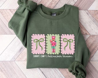 Sudadera "Lo siento, no puedo" de la temporada de Cascanueces, Suéter navideño de Cascanueces, Camiseta linda de Cascanueces, Regalo navideño rosa de Cascanueces, Regalo de ballet