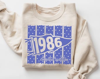 40th Birthday Shirt Women, 1986 Sweatshirt, Vintage 1986 Shirt, Limited Edition Birthday Gift, 40th Birthday Gift Woman, Retro Birthday Tee