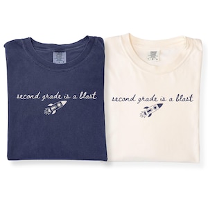 Comfort Colors Second Grade Teacher Shirt, Back to School 2nd Grade Team Shirt, Second Grade T-Shirt, Space Themed Grade Level Teacher Tee