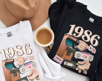 40th Birthday Sweatshirt, 1986 Sweatshirt, 40th Birthday Gifts For Women, 1986 Birthday, Nostalgia Sweatshirt for 40 year old, 1986 Birthday