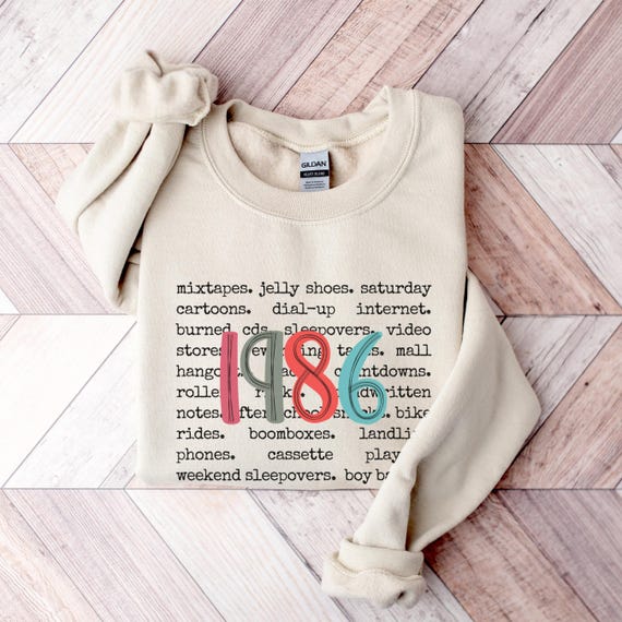 40th Birthday Sweatshirt, 1986 Sweatshirt, 40th Birthday Gifts For Women, 1986 Birthday, Nostalgia Sweatshirt for 40 year old, 1986 Birthday