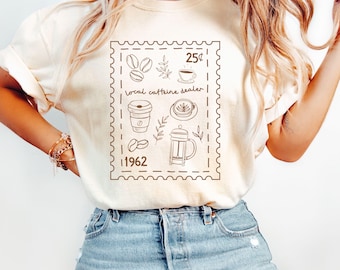 Comfort Colors Coffee Shirt, Coffee Lover, Caffeine Dealer Shirt, Barista Tee, Coffee Lover Gift, Vintage Stamp Coffee Tee, Trendy Foodie