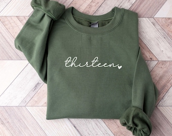 13th Birthday Shirt Gift, 13th Birthday Gifts For Girl, Thirteenth Bday, Thirteen Heart Tee, 13th Birthday Gift Girl, Official Teenager Tee