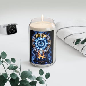 Evil Eye Repellent Candle Hoodoo Voodoo Spell Candle 13.75oz Scented Ritual for Protection, Energy Clearing, and Reversal Magic