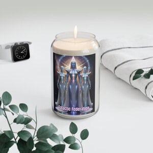 Soy Candles, Galactic Federation Council Design, Gift for UFO Enthusiasts, Celestial Home Decor, Outer Space Candle, Alien Lover Present,