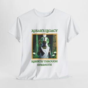 Ausar Egyptian Kemet Unisex Heavy Cotton Tee, Ancient Egypt History Shirt, Pharaoh Graphic Top, Cultural Heritage Apparel, Ethnic Print