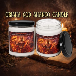 Orisha Shango Candle | Justice, Power & Commanding Authority, Hoodoo Ritual Soy Candle