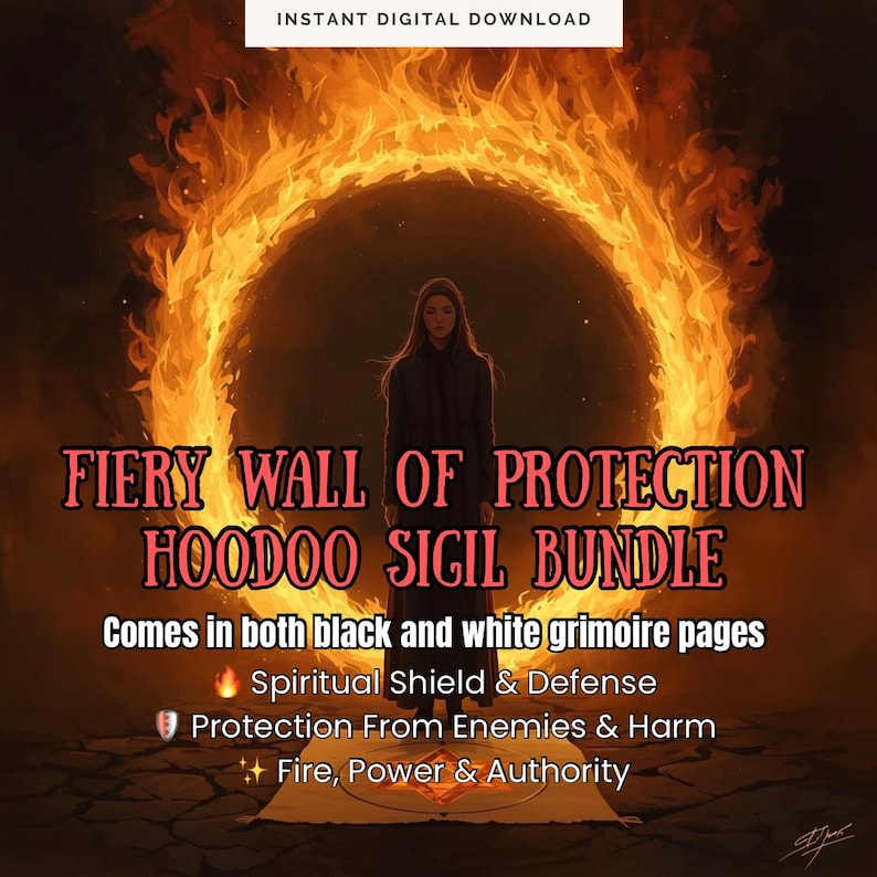 Fiery Wall of Protection Sigil | Hoodoo Protection, Enemy Defense ...